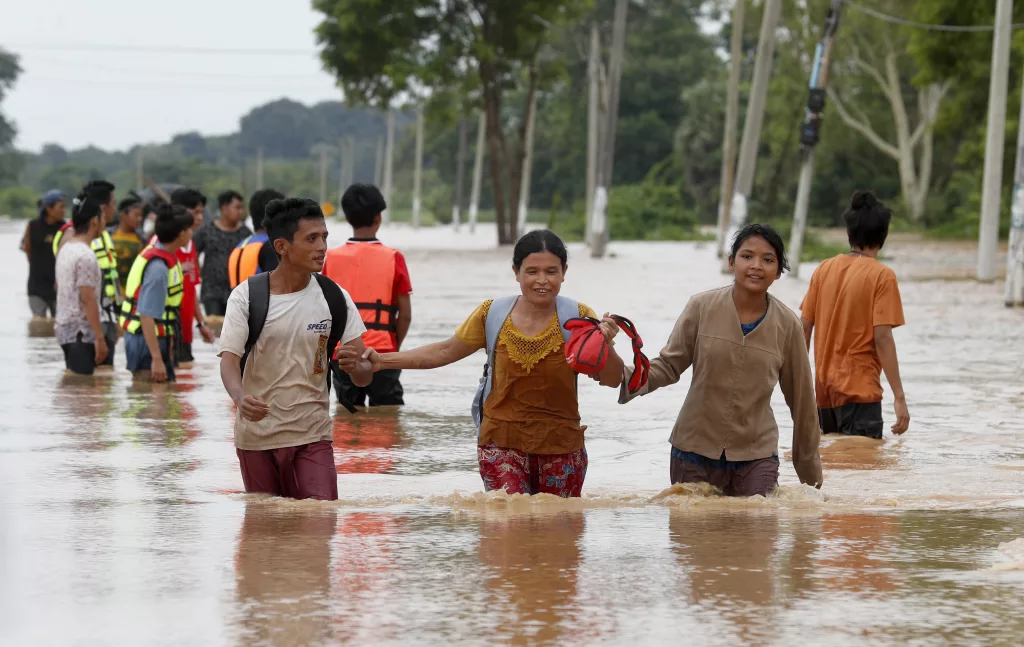 Floods in Myanmar due to Typhoon Yagi