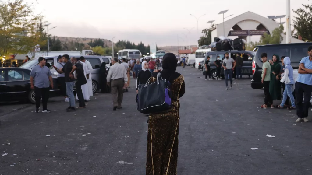 People who fled from southern Lebanon enter Syria following Israeli military strikes in recent days