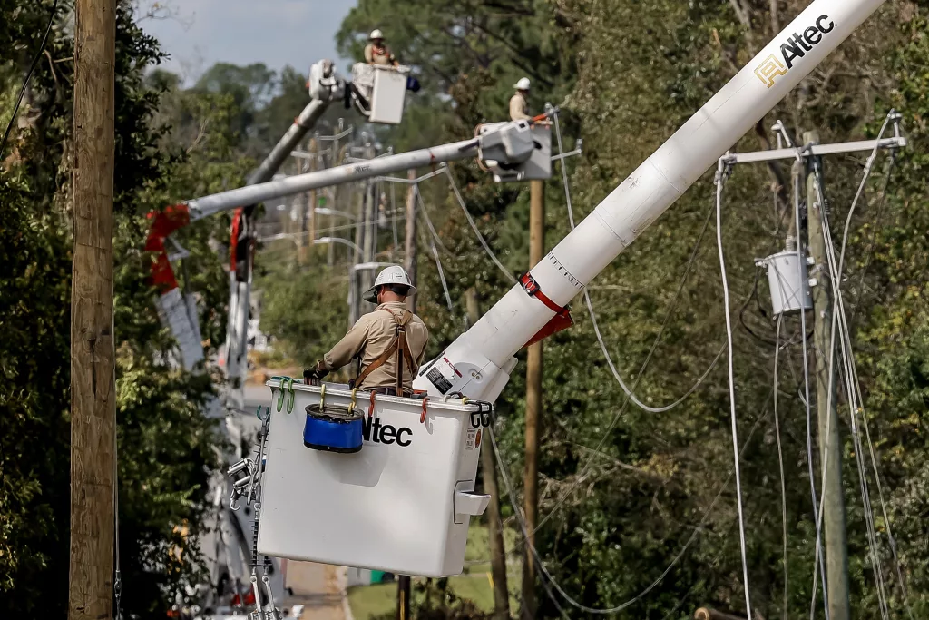 Damage and relief services in Valdosta, Georgia after Hurricane Helene
