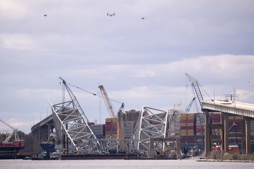 US President Biden visits Baltimore bridge collapse site