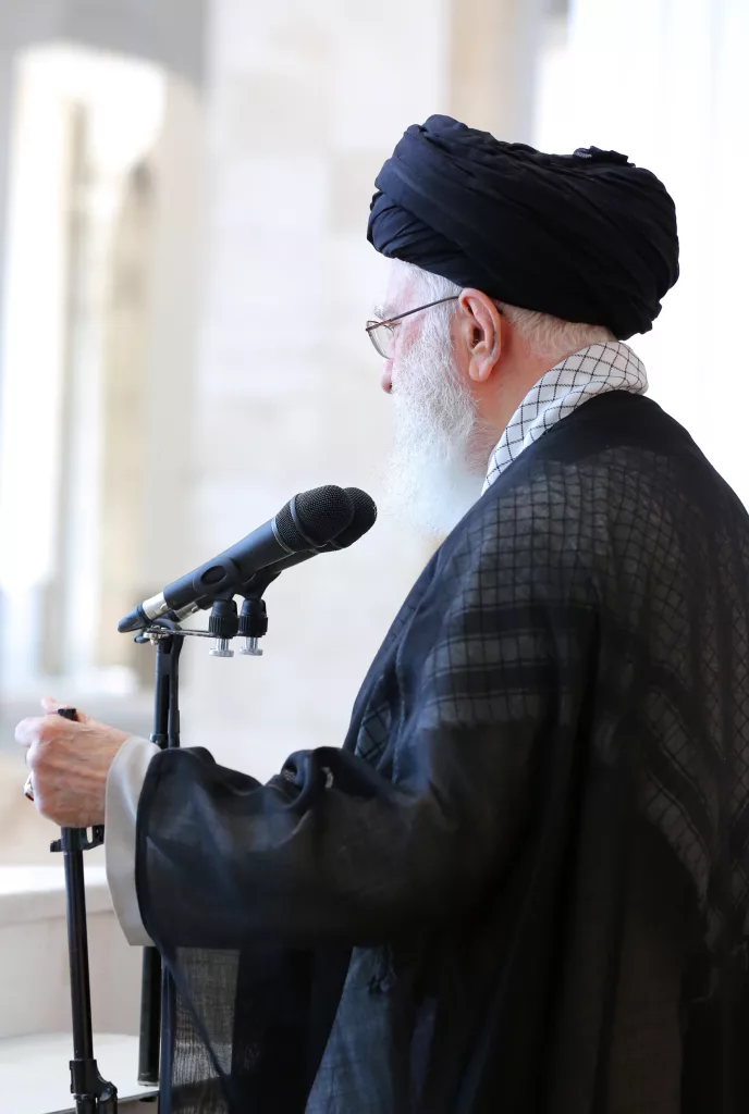 Iran's Supreme Leader Ayatollah Ali Khamenei leads Friday prayers in Tehran