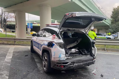 City Bus Rams Into Traffic Police in Istanbul