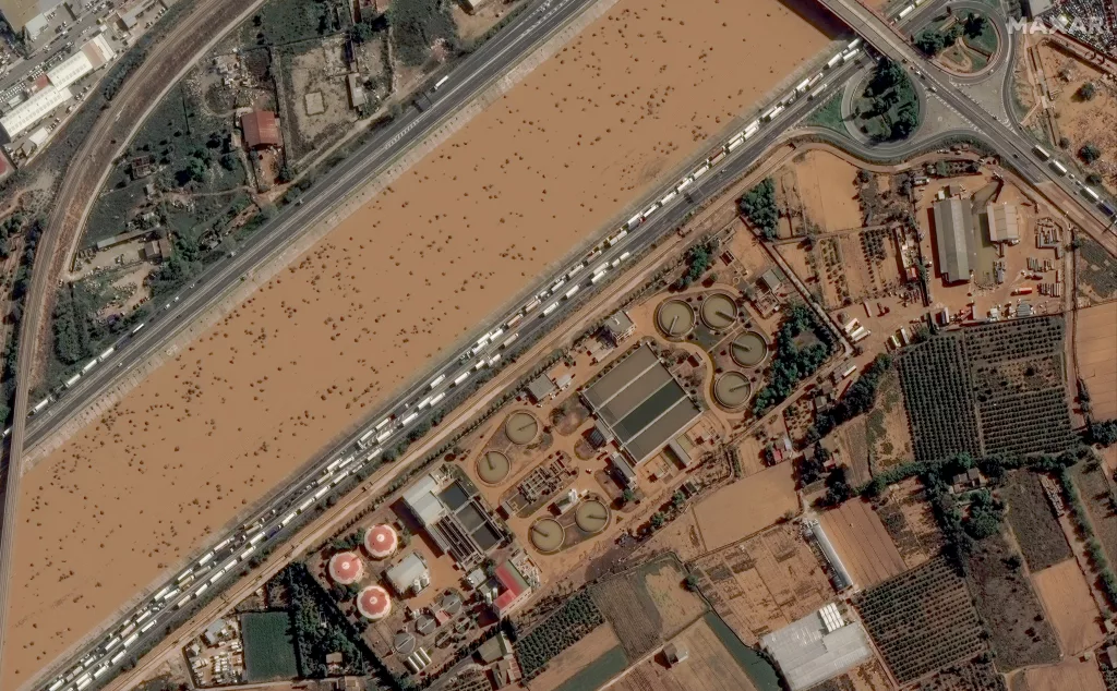 Satellite images show scale of Spain's floods after torrential rains hit Valencia province