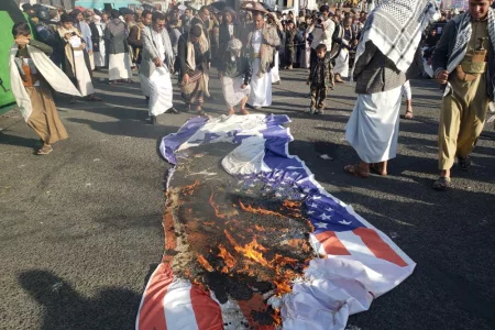 Houthi Supporters Protest After Israeli Attacks