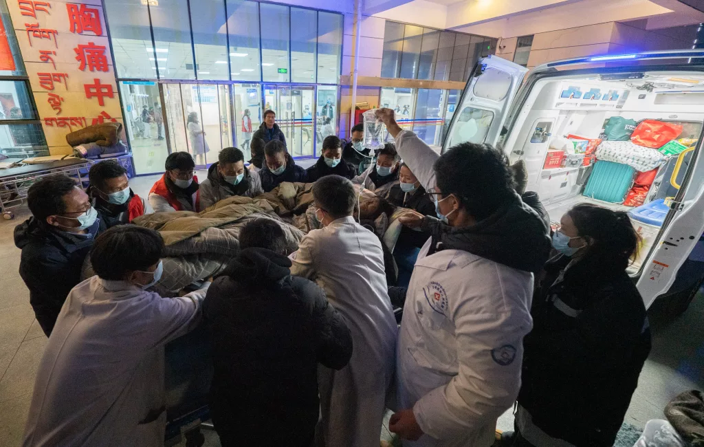 Rescue works under way following earthquake hitting Tibet, Nepal, and India