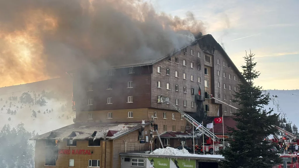 KARTALKAYA'DA YANGIN FACİASI: 6 ÖLÜ, 31 YARALI 234 KİŞİNİN KONAKLADIĞI OTELİN AHŞAP OLMASI FACİANIN BOYUTUNU ARTTIRDI