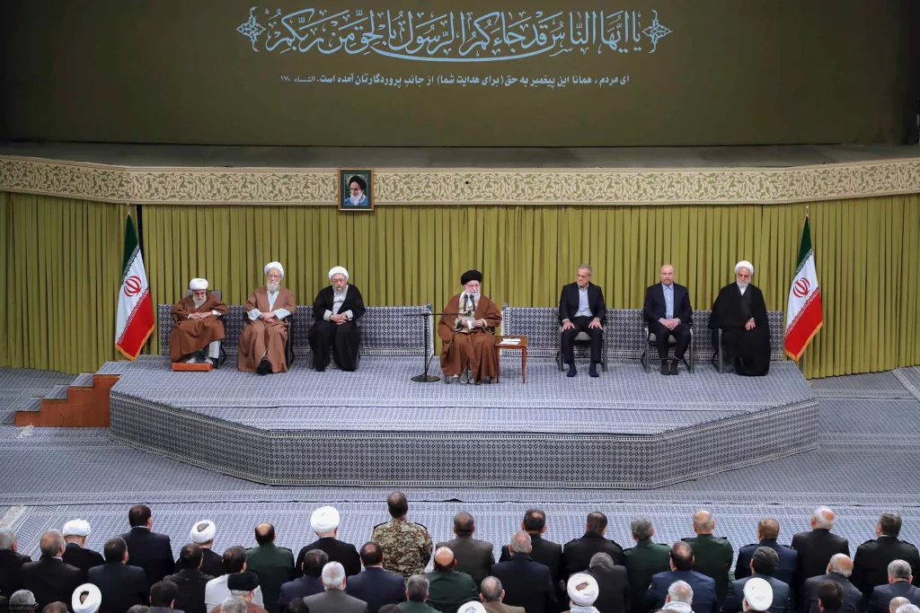 Iranian supreme leader Khamenei holds a meeting in Tehran
