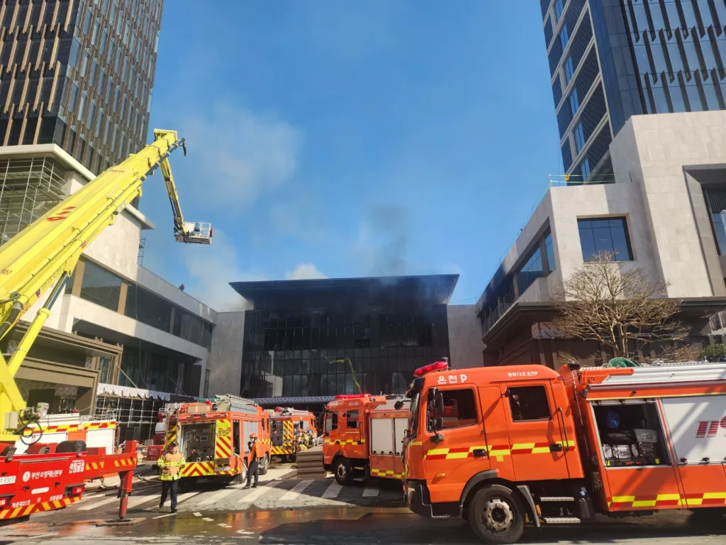 Six workers die after fire at a construction site in Busan