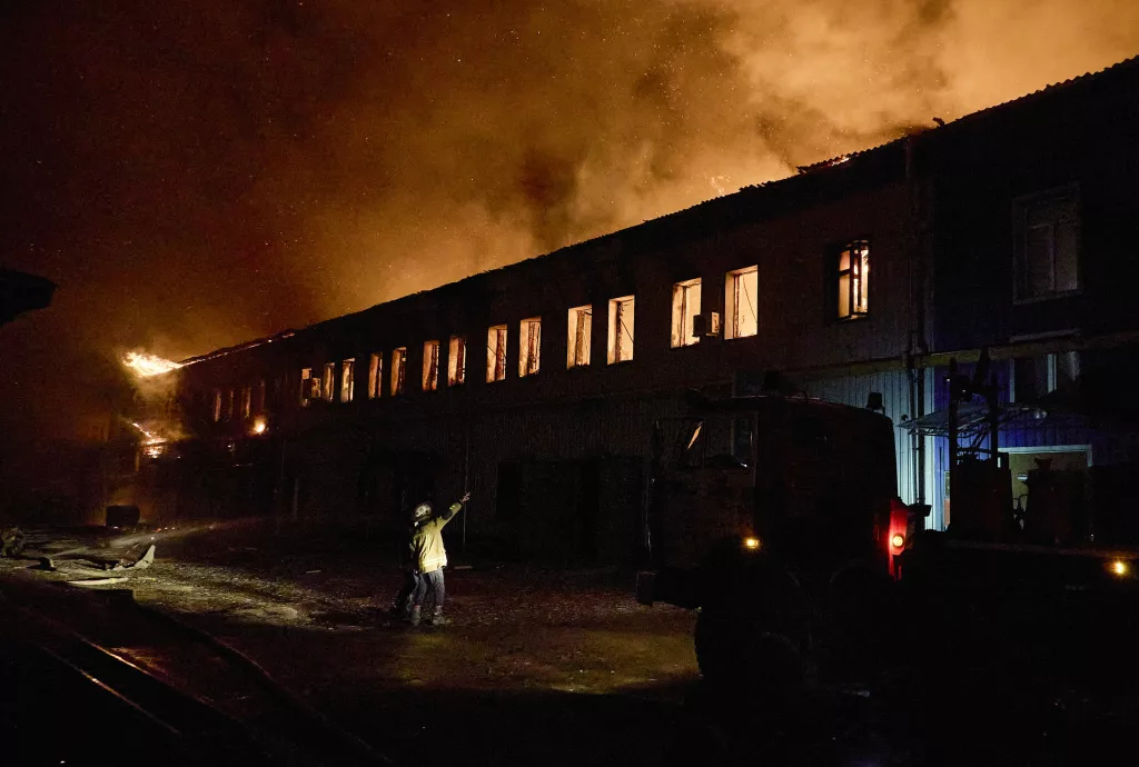 Fire breaks out at private factory after Russian drone strike in Ukraine's Kharkiv