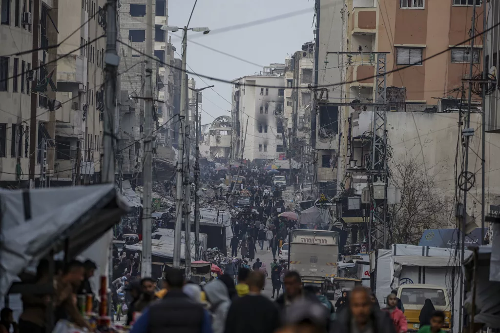 Palestinians in Gaza city amid Israel-Hamas ceasefire