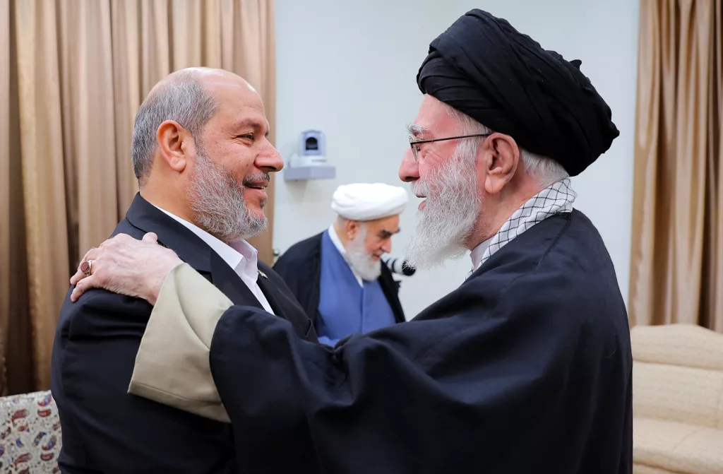 Iranian Supreme Leader Ayatollah Ali Khamenei meets with Hamas' leaders in Tehran