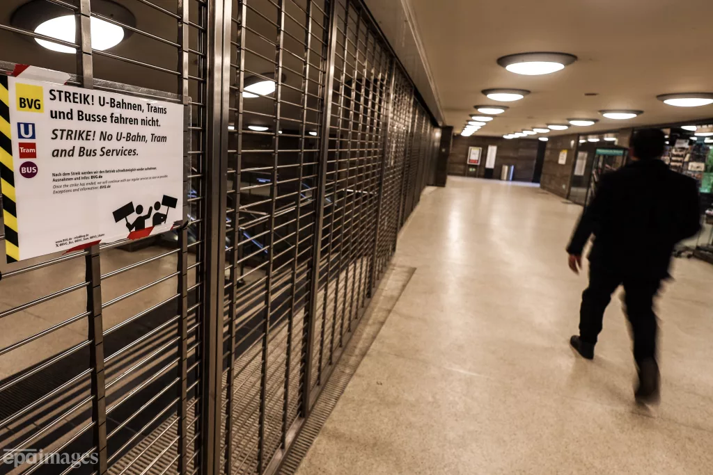 Berlin public transport provider BVG employees go on a 48-hour warning strike