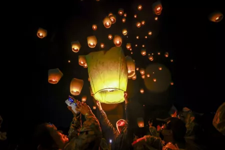 Thousands Celebrate Pingxi Sky Lantern Festival in Taiwan