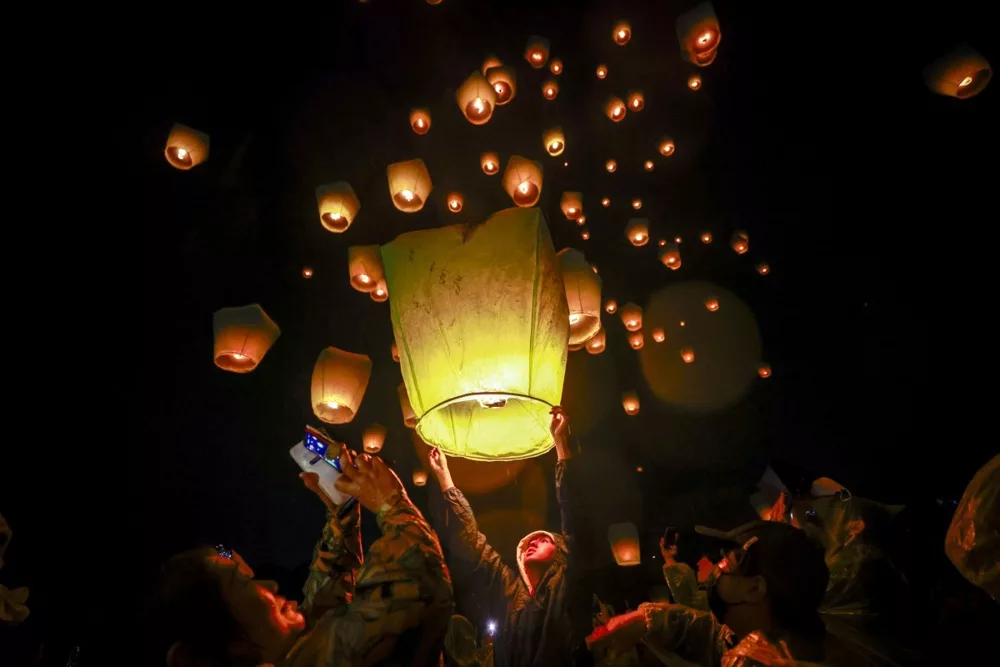 Pingxi Sky Lantern Festival in Taiwan