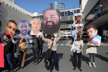 Israelis in Tel Aviv Call for Release of Hostages in Gaza Strip