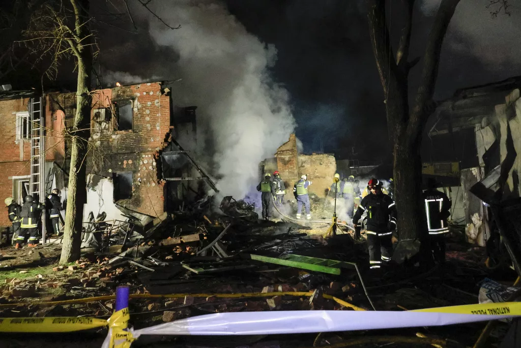 Aftermath of drone strikes in Kharkiv