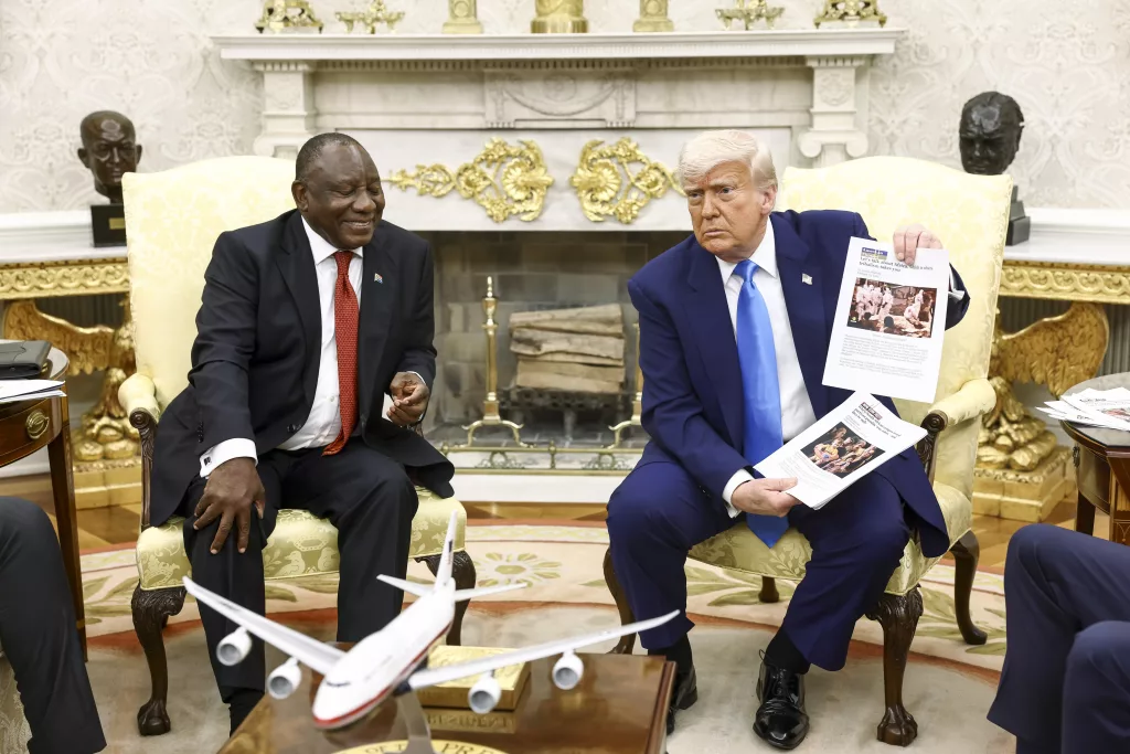 South African President Cyril Ramaphosa visits US President Trump at the White House