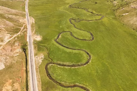 Aerial View Captures Lush Green Meanders in Southeastern Türkiye