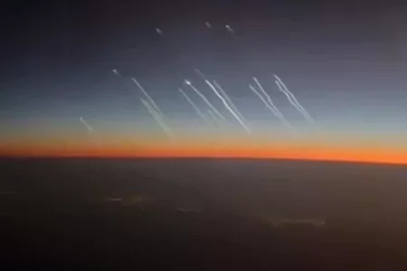 Iran’s Missile Launch Captured from Plane Over Dubai
